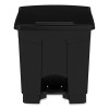 Plastic Step-On Receptacle, 8 Gal, Metal, Black