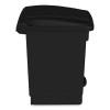 Plastic Step-On Receptacle, 8 Gal, Metal, Black