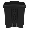 Plastic Step-On Receptacle, 8 Gal, Metal, Black