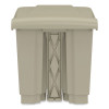 Plastic Step-On Receptacle, 8 Gal, Metal, Tan