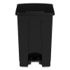 Plastic Step-On Receptacle, 12 Gal, Plastic, Black