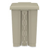 Plastic Step-On Receptacle, 12 Gal, Plastic, Tan