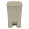 Plastic Step-On Receptacle, 12 Gal, Plastic, Tan