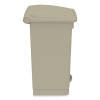 Plastic Step-On Receptacle, 12 Gal, Plastic, Tan