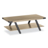 Coffee Table, Rectangular, 48 x 23.75 x 16, Sand Dune Top, Black Base