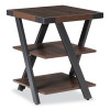End Table, Square, 20 x 20 x 25, Southern Tobacco Top, Black Base