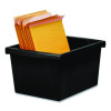 Storage Bin With Lid, 4 Gal, 11.25" x 11.25" x 7.87", Black, 6/Pack