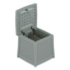 Elements End Table With Storage, Square, 18.75w x 18.75d x 18h, Dove Gray Top, Dove Gray Base