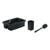 Toilet Brush Caddy Kit, 8" Handle, Black