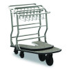 Nesting Luggage Cart With Carpeted Platform, 300 Lb Capacity, 27 x 37 x 37.5, Silver/Black