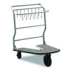Nesting Luggage Cart With Carpeted Platform, 300 Lb Capacity, 27 x 37 x 37.5, Silver/Black