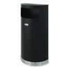 Half Round Metal Trash Can, 9 Gal, Steel, Black