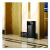 Half Round Metal Trash Can, 9 Gal, Steel, Black