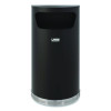 Half Round Metal Trash Can, 9 Gal, Steel, Black