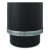 Half Round Metal Trash Can With Ashtray, 9 Gal, Steel, Black