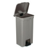 Step-On Trash Can, 23 Gal, Resin, Platinum Metallic