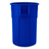 Injection Molded Utility Trash Can, 44 Gal, Plastic/Resin, Blue