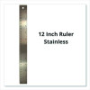 Stainless Steel Ruler, Standard/Metric, 12" Long, Silver, 72/Carton