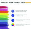 Kwik Stix Tempera Paint Set, Regular Size, 0.7" x 3.5", 10 Assorted Jewel Tone Colors, 10/Pack, 12 Packs/Carton