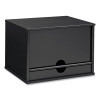 Midnight Black Collection Desktop Organizer, 5 Compartments, Mdf, 13.3 x 10.5 x 9.4, Black