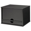 Midnight Black Collection Desktop Organizer, 5 Compartments, Mdf, 13.3 x 10.5 x 9.4, Black