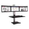 High Rise Electric Triple Monitor Standing Desk Workstation, 28 x 23 x 20, Black/Aluminum