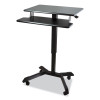 Mobile Height Adjustable Standing Desk With Keyboard Tray, 25.6 x 17.7 x 29 To 44, Black