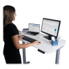 Electric Height Adjustable Standing Desk, 48 x 23.6 x 28.7 To 48.4, White