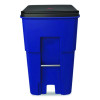 Square Brute Rollout Container, 95 Gal, Resin, Blue