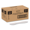 Style Setter Medium Weight Polypropylene Cutlery, Knife, Plastic, White, 1,000/Carton