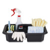 Cleaning Caddy, Compatible With Full Size And Compact Housekeeping Carts, Plastic, Black, 6/Carton