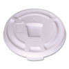Plastic Lids For Foam Cups And Bowls, Drink-Thru, Fits 10 Oz Hot Cups, White, 1,000/Carton