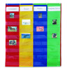 Two- And Four-Column Double-Sided Pocket Chart, 9 Pockets/Chart, 30 x 38, Blue/Green/Red/Yellow