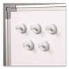 Magnetic Hooks, Small, 1.25" Diameter, White, 5 Pieces