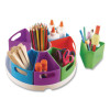 Create-a Space Storage Center, 9 Compartments 12" Dia x 4"h, Assorted Colors, Plastic