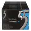5 Gum, Peppermint Cobalt, 15 Sticks/Pack, 10 Packs/Carton