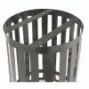 Outdoor Slatted Steel Trash Can, 36 Gal, Black