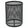 Outdoor Diamond Steel Trash Can, Rain Bonnet Lid, 36 Gal, Black