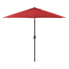 Outdoor Umbrella With Tilt Mechanism, 102" Span, 94" Long, Red Canopy, Black Handle