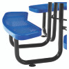 Perforated Steel Picnic Table, Round, 46" Dia x 29.5"h, Blue Top, Blue Base/Legs