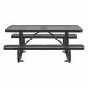 Expanded Steel Picnic Table, Rectangular, 72 x 62 x 29.5, Black Top, Black Base/Legs