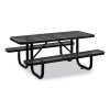 Expanded Steel Picnic Table, Rectangular, 72 x 62 x 29.5, Black Top, Black Base/Legs