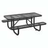 Expanded Steel Picnic Table, Rectangular, 72 x 62 x 29.5, Black Top, Black Base/Legs
