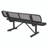 Expanded Steel Bench With Back, 72" x 24" x 33", Black Seat/Back, Black Base