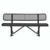 Expanded Steel Bench With Back, 72" x 24" x 33", Black Seat/Back, Black Base