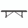 Expanded Steel Flat Bench, 72" x 14.5" x 18", Black Seat, Black Base