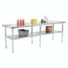 Work Table With Undershelf, Rectangular, 96 x 30 x 35, Silver Top, Silver Base/Legs