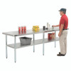 Work Table With Undershelf, Rectangular, 96 x 30 x 35, Silver Top, Silver Base/Legs