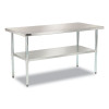 Work Table With Undershelf, Rectangular, 48 x 30 x 35, Silver Top, Silver Base/Legs