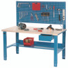 Complete Industrial Workbench, 800 Lbs, 60 x 30 x 57.5 To 62.5, Blue